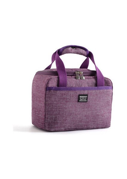 Mor Tarzı Taşınabilir Öğle Yemeği Çantası Yeni Isı Yalıtımlı Yemek Kabı Tote Soğutucu Çanta Bento Kese Yemek Konteyner Okul Gıda Saklama Torbaları (Yurt Dışından)