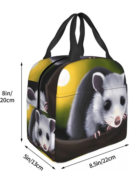 Yuying Shop No.6 Stili 22X20X13CM Opossum Ay Işığında Yalıtımlı Öğle Yemeği Çantaları Kadınlar Için Hayvan Pet Taşınabilir Soğutucu Termal Bento Kutusu Çalışma Okul Seyahat (Yurt Dışından)