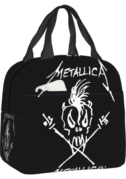 No.21 Stili 22X20X13CM Ağır Metal Logo Metallicas Yemek Kabı Kadınlar Için Soğutucu Termal Gıda Yalıtımlı Öğle Yemeği Çantası Ofis Çalışması Taşınabilir Bez Çantalar (Yurt Dışından)
