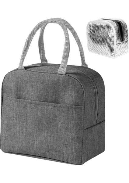 Öğrenci Su Geçirmez Mini Taşınabilir Aşınmaya Dayanıklı Alüminyum Folyo Katı Öğle Yemeği Çantası Büyük Kapasiteli Okul Fermuar Kapatma (Yurt Dışından)