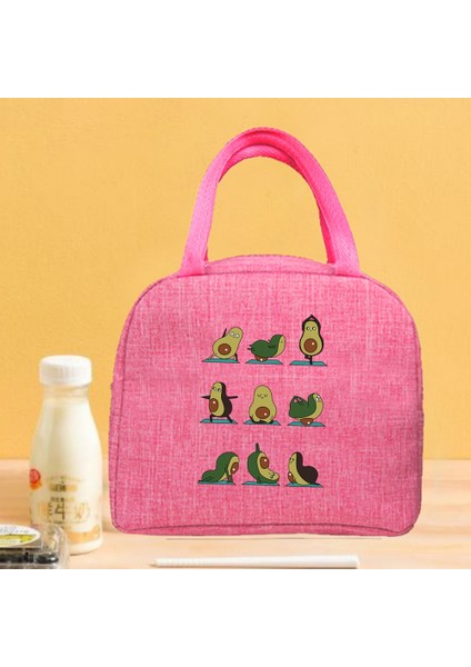Siyah Stil Öğle Yemeği Yalıtımlı Çanta Çocuklar Için Taşınabilir Yemekler Termal Gıda Çanta Çanta Organizatör Yoga Avokado Desen Unisex Çanta Tote (Yurt Dışından)