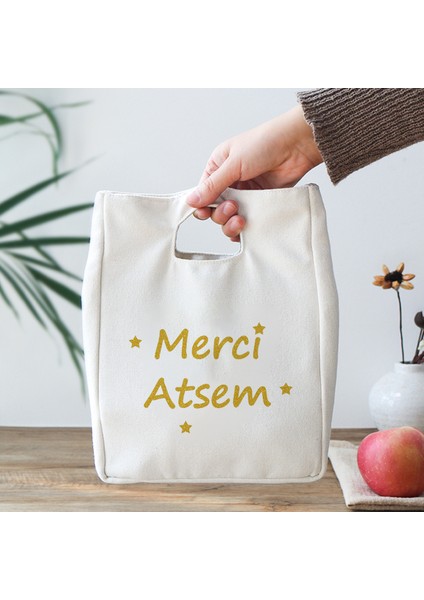 9ATSEM0011 Stili Merci Atsem Baskı Fonksiyonel Soğutucu Öğle Yemeği Çantası Taşınabilir Yalıtımlı Tuval Bento Termal Okul Gıda Saklama Torbaları Öğretmen Hediyeler (Yurt Dışından)