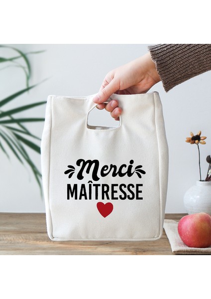 9ATSEM0018 Stili Merci Atsem Baskı Fonksiyonel Soğutucu Öğle Yemeği Çantası Taşınabilir Yalıtımlı Tuval Bento Termal Okul Gıda Saklama Torbaları Öğretmen Hediyeler (Yurt Dışından) fırsatları