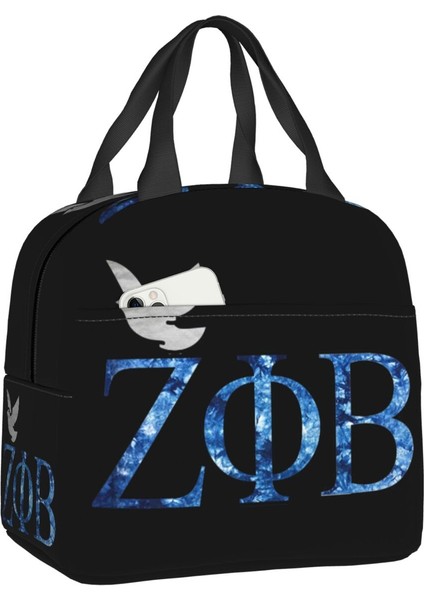 No.1 Stili 22X20X13CM Zeta Phi Beta Yalıtımlı Öğle Yemeği Çantası Kadınlar Için Sızdırmaz Termal Soğutucu Bento Gişe Ofis Çalışması Okul Gıda Yemek Kabı Tote (Yurt Dışından)