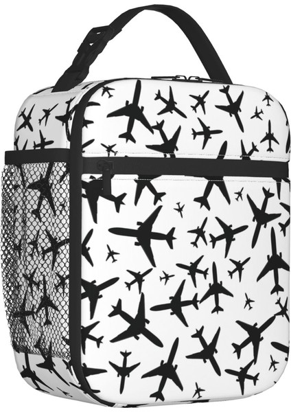 No.18 Stili Pilot Kaptan Çizgili Yalıtımlı Öğle Yemeği Çantaları Kadınlar Için Havacılık Uçak Aviator Taşınabilir Termal Soğutucu Gıda Yemek Kabı Okul (Yurt Dışından)