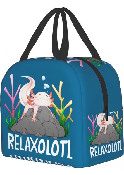 No.6 Stili 22X20X13CM Relaxolotl Sevimli Axolotl Yalıtımlı Öğle Yemeği Çantası Okul Ofis Için Salamander Hayvan Termal Soğutucu Yemek Kabı Kadın Çocuk Gıda Torbaları (Yurt Dışından)