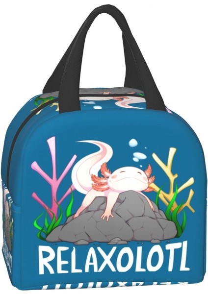 No.6 Stili 22X20X13CM Relaxolotl Sevimli Axolotl Yalıtımlı Öğle Yemeği Çantası Okul Ofis Için Salamander Hayvan Termal Soğutucu Yemek Kabı Kadın Çocuk Gıda Torbaları (Yurt Dışından)