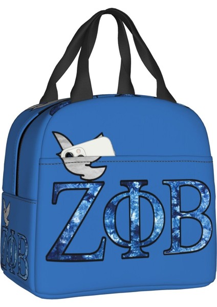 No.4 Stili 22X20X13CM Zeta Phi Beta Yalıtımlı Öğle Yemeği Çantası Kadınlar Için Sızdırmaz Termal Soğutucu Bento Gişe Ofis Çalışması Okul Gıda Yemek Kabı Tote (Yurt Dışından)