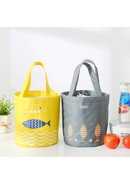 Sarı Tarzı Karikatür Taşınabilir Öğle Yemeği Çantası Termal Öğle Yemeği Kutusu Gıda Depolama El Çantaları Seyahat Çantası Yalıtımlı Soğutucu Öğle Yemeği Çantası (Yurt Dışından) indirimleri