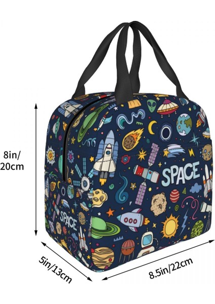 No.1 Stili 22X20X10CM Uzay Evren Güneş Gezegen Öğle Yemeği Çantası Soğutucu Sıcak Yalıtımlı Astronot Spaceman Yemek Kabı Kadınlar Çocuklar Için Okul Gıda Çantaları (Yurt Dışından) fırsatları