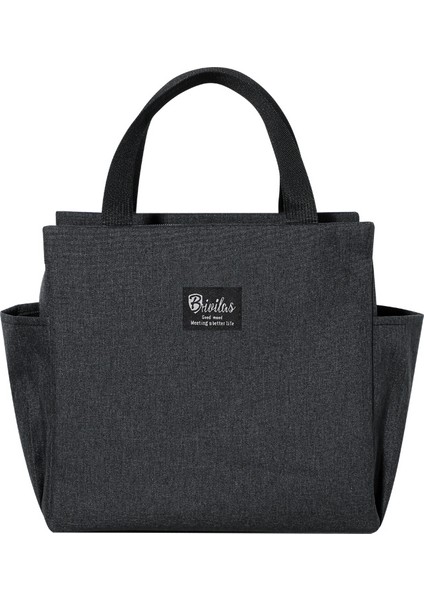 Siyah Stil 1 Adet Isı Yalıtımı Düz Renk Çift Cep Büyük Kapasiteli Bento Paketi, Katyonik Öğle Yemeği Kutusu (Yurt Dışından)