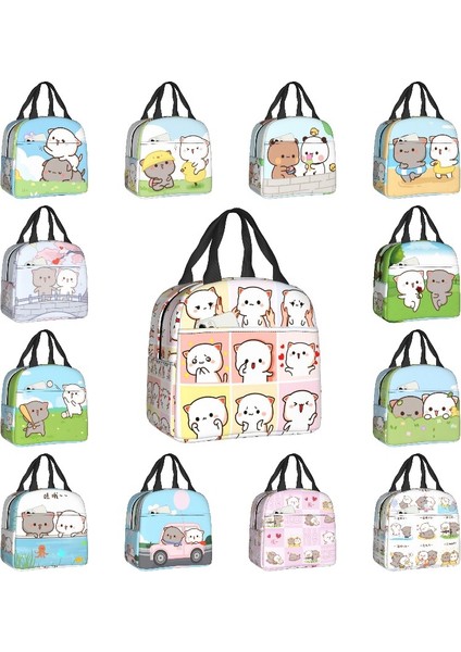 No.6 Stili 22X20X13CM Karikatür Mochi Kedi Şeftali ve Goma Meme Öğle Yemeği Çantası Kadın Termal Soğutucu Yalıtımlı Yemek Kabı Çalışma Ofisi Seyahat Için Gıda Çantaları (Yurt Dışından) fiyatları