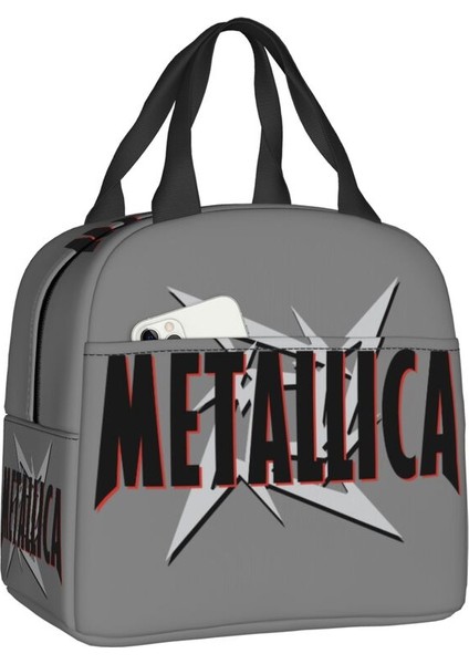 No.9 Stili 22X20X13CM Ağır Metal Logo Metallicas Yemek Kabı Kadınlar Için Soğutucu Termal Gıda Yalıtımlı Öğle Yemeği Çantası Ofis Çalışması Taşınabilir Bez Çantalar (Yurt Dışından)