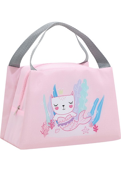 B-Denizkızı Stili Karikatür Fonksiyonel Desen Soğutucu Yemek Kabı Çantası Taşınabilir Yalıtımlı Kanvas Öğle Yemeği Çantası Termal Gıda Öğle Yemeği Çantaları Kadınlar Için Çocuk (Yurt Dışından)