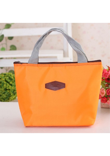 Turuncu Tarzı Su Geçirmez Yalıtım Çantası Yemek Kabı Taşınabilir Termal Yalıtımlı Yemek Kabı Tote Soğutucu Çanta Öğle Yemeği Çantaları Kadınlar Için (Yurt Dışından)