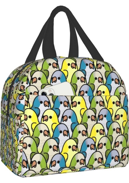 No.13 Tarzı 22X20X13CM Quaker Papağanlar Kadro Yalıtımlı Öğle Yemeği Çantası Kadınlar Için Su Geçirmez Papağan Kuşlar Soğutucu Termal Yemek Kabı Ofis Çalışma Okulu (Yurt Dışından)