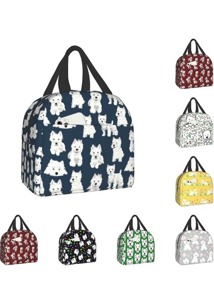 No.1 Stili 22X20X13CM West Highland Terrier Köpek Termal Yalıtımlı Öğle Yemeği Çantası Kadın Westie Yavrusu Yeniden Kullanılabilir Yemek Kabı Tote Okul Gıda Çantaları (Yurt Dışından) fiyatları