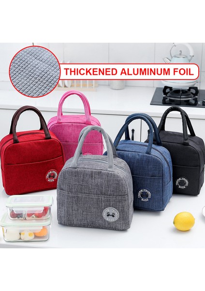 No.12 Tarzı Kalınlaşmış Alüminyum Folyo Taşınabilir Öğle Yemeği Çantası Termal Yalıtımlı Yemek Kabı Tote Soğutucu Çanta Gıda Çanta Kadın Uygun Kutu Tote (Yurt Dışından) fiyatları