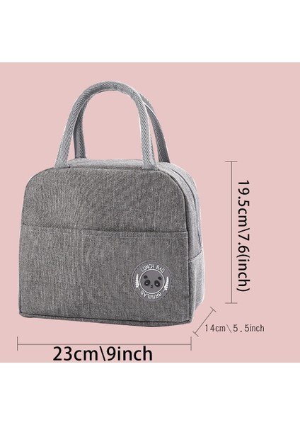 Yuying Shop 4WAVE010 Tarzı Yalıtımlı Soğutucu Akşam Yemeği Öğle Yemeği Çantaları Dalga Desen Baskı Kanvas Bento Çanta Tote Okul Termal Gıda Saklama Çantası Çanta (Yurt Dışından)