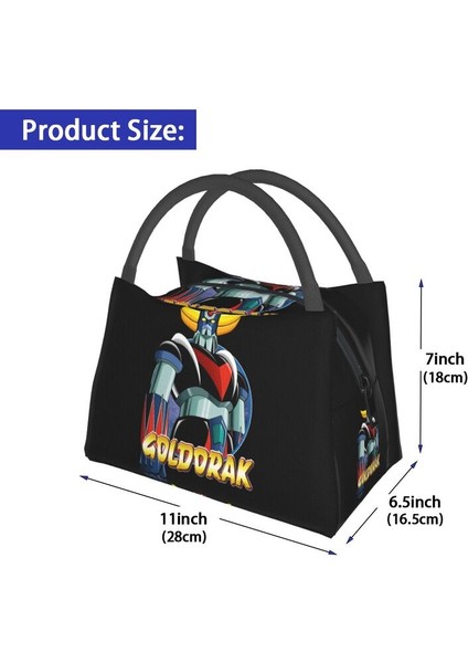 No.17 Tarzı Ufo Robot Goldorak Grendizer Termal Yalıtımlı Öğle Yemeği Çantaları Kadın Anime Mekanik Savaşçı Yeniden Kullanılabilir Öğle Yemeği Çantası Yemek Yiyecek Kutusu (Yurt Dışından)