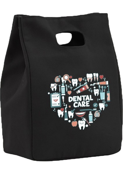 5 DIŞ014 Tarzı Termal Kanvas Öğle Yemeği Çantaları Kadınlar Için Soğutucu Çanta Çocuklar Yalıtımlı Öğle Yemeği Bento Paketi Gıda Çantası Diş Desen Öğle Yemeği Çantası Çalışmak Için (Yurt Dışından)