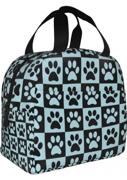 No.9 Stili 22X20X13CM Pet Köpek Paw Hayvan Ayak Izi Desen Yalıtımlı Öğle Yemeği Çantaları Kadınlar Için Taşınabilir Termal Soğutucu Gıda Yemek Kabı Çocuklar Okul Çocukları (Yurt Dışından)