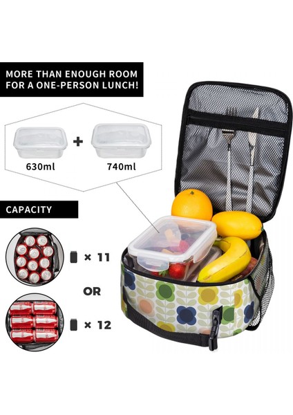 No.9 Stili 26X21X11CM Orla Kiely Iskandinav Çiçekler Yeniden Kullanılabilir Yemek Kabı Kadın Çok Fonksiyonlu Soğutucu Termal Gıda Yalıtımlı Öğle Yemeği Çantası Ofis Çalışması (Yurt Dışından) fırsatları