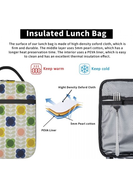 No.9 Stili 26X21X11CM Orla Kiely Iskandinav Çiçekler Yeniden Kullanılabilir Yemek Kabı Kadın Çok Fonksiyonlu Soğutucu Termal Gıda Yalıtımlı Öğle Yemeği Çantası Ofis Çalışması (Yurt Dışından) indirimleri