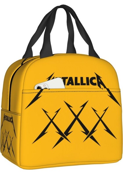 No.15 Tarzı 22X20X13CM Ağır Metal Logo Metallicas Yemek Kabı Kadınlar Için Soğutucu Termal Gıda Yalıtımlı Öğle Yemeği Çantası Ofis Çalışması Taşınabilir Bez Çantalar (Yurt Dışından)