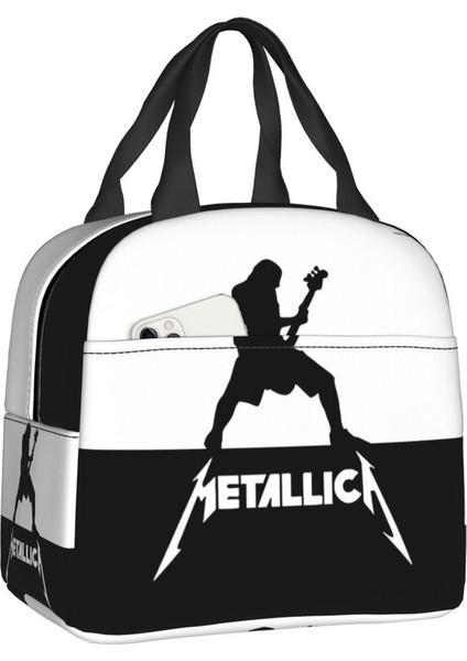 No.15 Tarzı 22X20X13CM Ağır Metal Logo Metallicas Yemek Kabı Kadınlar Için Soğutucu Termal Gıda Yalıtımlı Öğle Yemeği Çantası Ofis Çalışması Taşınabilir Bez Çantalar (Yurt Dışından)