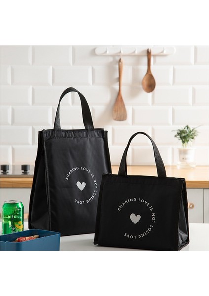 Siyah-1 Tarzı Kadınlar Için Öğle Yemeği Kutusu Çantaları Gıda Soğutucu Çanta Öğle Yemeği Çantası ile Yalıtımlı Bento Tote (Yurt Dışından) indirimleri