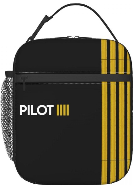 No.11 Tarzı Pilot Kaptan Çizgili Yalıtımlı Öğle Yemeği Çantaları Kadınlar Için Havacılık Uçak Aviator Taşınabilir Termal Soğutucu Gıda Yemek Kabı Okul (Yurt Dışından) modelleri