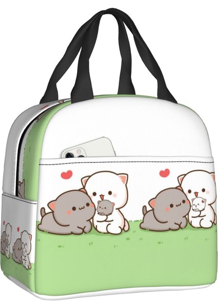 No.13 Tarzı 22X20X13CM Karikatür Mochi Kedi Şeftali ve Goma Meme Öğle Yemeği Çantası Kadın Termal Soğutucu Yalıtımlı Yemek Kabı Çalışma Ofisi Seyahat Için Gıda Çantaları (Yurt Dışından)