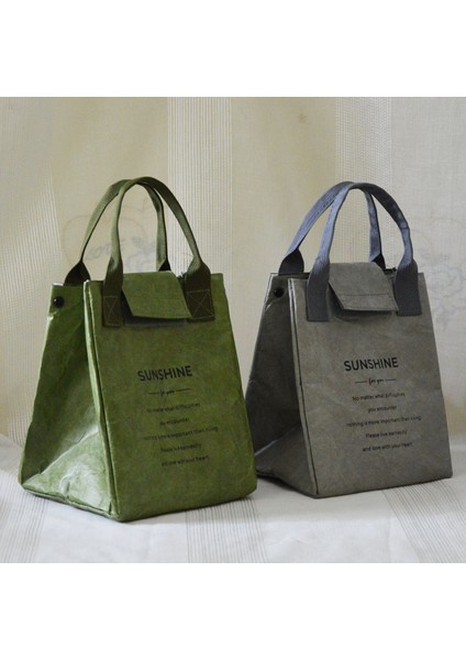 Haki Tarzı Kağıt Öğle Yemeği Çantası Su Geçirmez Yalıtım Çantası Uzatmak ve Kalınlaşmak Alüminyum Folyo Japon Çanta Ofis Çalışanı Öğrenci (Yurt Dışından) indirimleri