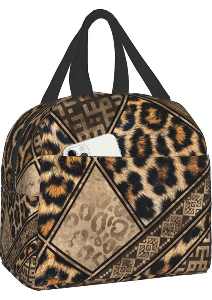 No.6 Stili 22X20X13CM Etnik Hayvan Süsler Leopar Baskı Öğle Yemeği Çantaları Kadın Termal Soğutucu Yalıtımlı Öğle Yemeği Kutuları Çocuklar Için Okul Torage Çantası (Yurt Dışından)
