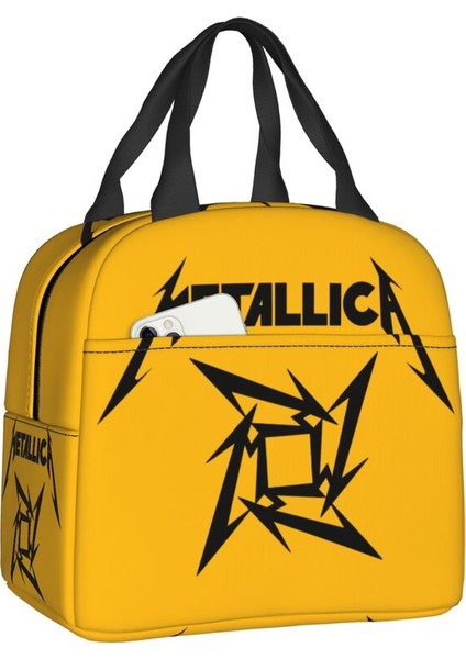 No.17 Tarzı 22X20X13CM Ağır Metal Logo Metallicas Yemek Kabı Kadınlar Için Soğutucu Termal Gıda Yalıtımlı Öğle Yemeği Çantası Ofis Çalışması Taşınabilir Bez Çantalar (Yurt Dışından)