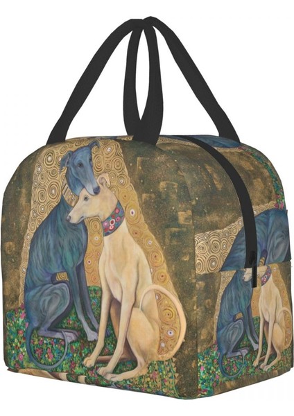 No.4 Stili 22X20X13CM Tazı Köpek Sanat Yalıtımlı Yemek Çantası Erkekler Kadınlar Için Whippet Sihthound Köpek Termal Soğutucu Yemek Kabı Okul Için (Yurt Dışından) modelleri