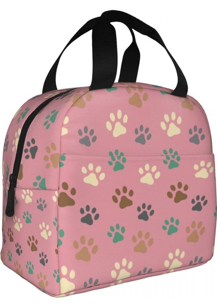 No.7 Tarzı 22X20X13CM Pet Köpek Paw Hayvan Ayak Izi Desen Yalıtımlı Öğle Yemeği Çantaları Kadınlar Için Taşınabilir Termal Soğutucu Gıda Yemek Kabı Çocuklar Okul Çocukları (Yurt Dışından)