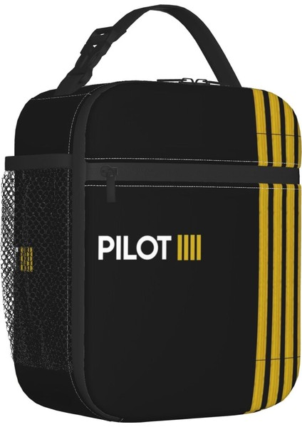 No.6 Stili Pilot Kaptan Çizgili Yalıtımlı Öğle Yemeği Çantaları Kadınlar Için Havacılık Uçak Aviator Taşınabilir Termal Soğutucu Gıda Yemek Kabı Okul (Yurt Dışından) fiyatları
