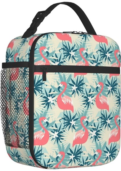 No.13 Tarzı 26X21X11CM Siyah Flamingo Desen Yalıtımlı Öğle Yemeği Çantası Kadınlar Için Yeniden Kullanılabilir Soğutucu Termal Öğle Yemeği Çantası Ofis Çalışma Okulu (Yurt Dışından)