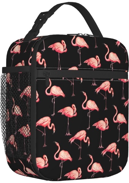 No.13 Tarzı 26X21X11CM Siyah Flamingo Desen Yalıtımlı Öğle Yemeği Çantası Kadınlar Için Yeniden Kullanılabilir Soğutucu Termal Öğle Yemeği Çantası Ofis Çalışma Okulu (Yurt Dışından) fiyatları