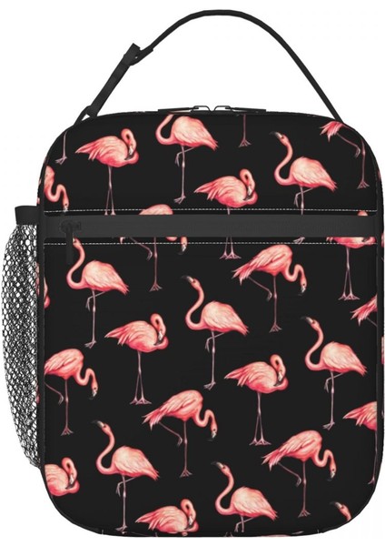 No.13 Tarzı 26X21X11CM Siyah Flamingo Desen Yalıtımlı Öğle Yemeği Çantası Kadınlar Için Yeniden Kullanılabilir Soğutucu Termal Öğle Yemeği Çantası Ofis Çalışma Okulu (Yurt Dışından) modelleri