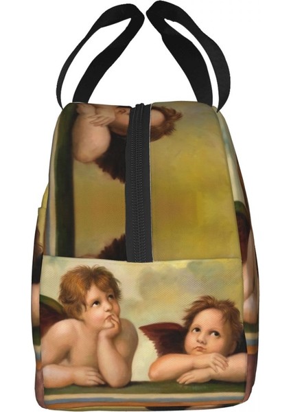 No.15 Tarzı 22X20X13CM Rönesans Melekler Kanatlı Cherubs Yalıtımlı Öğle Yemeği Çantası Taşınabilir Sıcak Soğutucu Termal Öğle Yemeği Çantası Gıda Taşıyıcı Tote (Yurt Dışından)