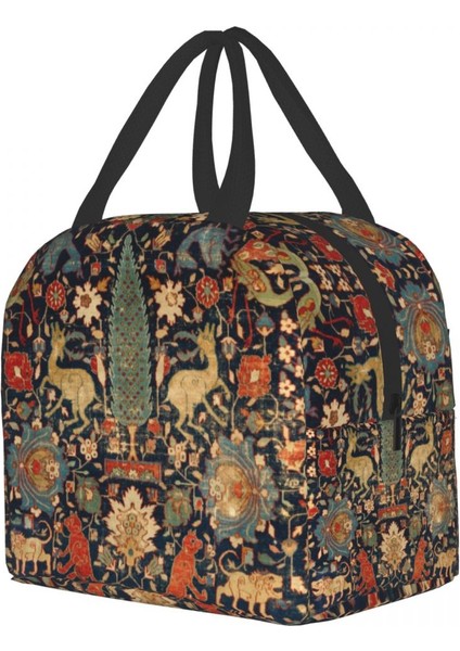 No.18 Stili 22X20X13CM Vintage Dokuma Halı Kilim Baskı Termal Yalıtımlı Öğle Yemeği Çantası Bohemian Etnik Geometrik Taşınabilir Yemek Kabı Çalışma Okulu Için (Yurt Dışından) modelleri