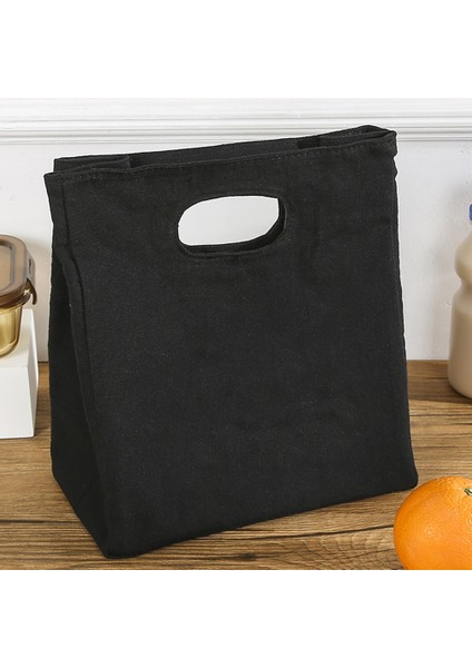 Siyah Stil Kadın Öğle Yemeği Çantası Ofis Yalıtımlı Termal Öğle Yemeği Kutusu Bento Kese Gıda Soğutucu Depolama Paketi Çanta Vahşi Baskılı Tote Kanvas Çantalar (Yurt Dışından)
