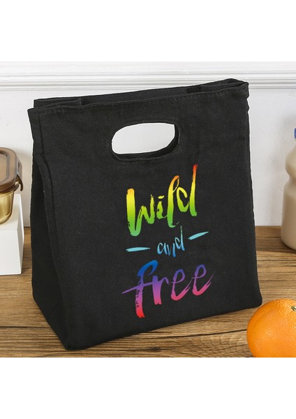 Siyah Stil Kadın Öğle Yemeği Çantası Ofis Yalıtımlı Termal Öğle Yemeği Kutusu Bento Kese Gıda Soğutucu Depolama Paketi Çanta Vahşi Baskılı Tote Kanvas Çantalar (Yurt Dışından) indirimleri