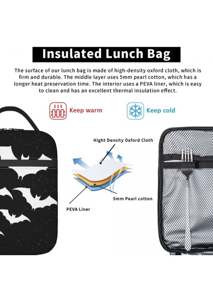 No.3 Tarzı 21X11X26CM Yarasalar Gece Termal Yalıtımlı Öğle Yemeği Çantası Kadın Cadılar Bayramı Goth Gizli Cadı Yemek Kabı Okul Için Açık Yiyecek Kutusu (Yurt Dışından) indirimleri