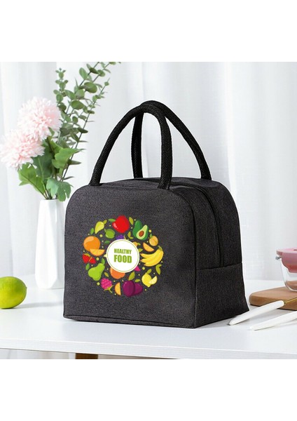 4FOOD043 Tarzı Öğle Yemeği Çantası Soğutucu Tote Taşınabilir Yalıtımlı Fermuar Termal Kanvas Çanta Gıda Unisex Seyahat Öğle Yemeği Kutusu Organizatör Çanta Gıda Baskı (Yurt Dışından) indirimleri