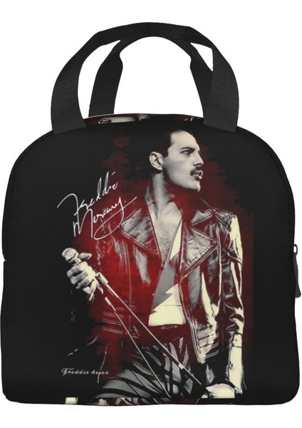 No.9 Stili Kadınlar Için Öğle Yemeği Çantası Freddie Mercury Bento Soğutucu Çanta Amerikan Kraliçesi Rock Grubu Termal Kahvaltı Yiyecek Kutusu Taşınabilir Seyahat (Yurt Dışından)
