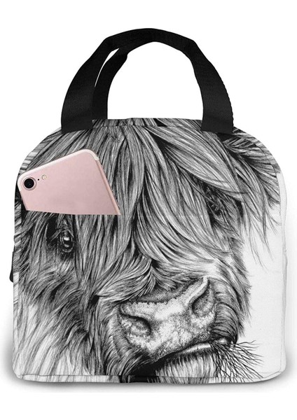 No.4 Stili Erkekler Kadınlar Için Komik Yayla Inek Öğle Yemeği Çantaları Yalıtımlı Öğle Yemeği Kutusu Soğutucu Tote Çanta Iş Seyahati Için, Çok Renkli (Yurt Dışından)